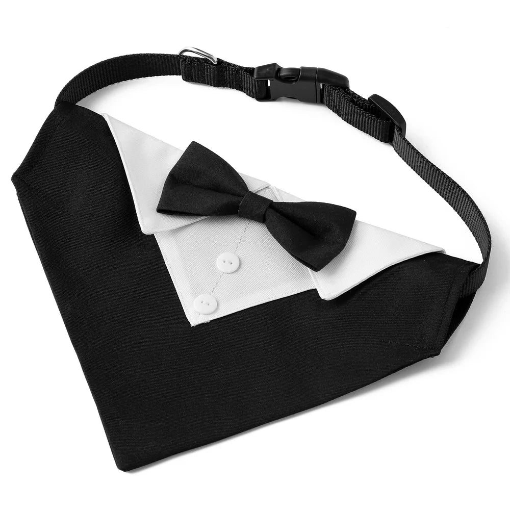 Adjustable Pet Bandana with Bow Tie