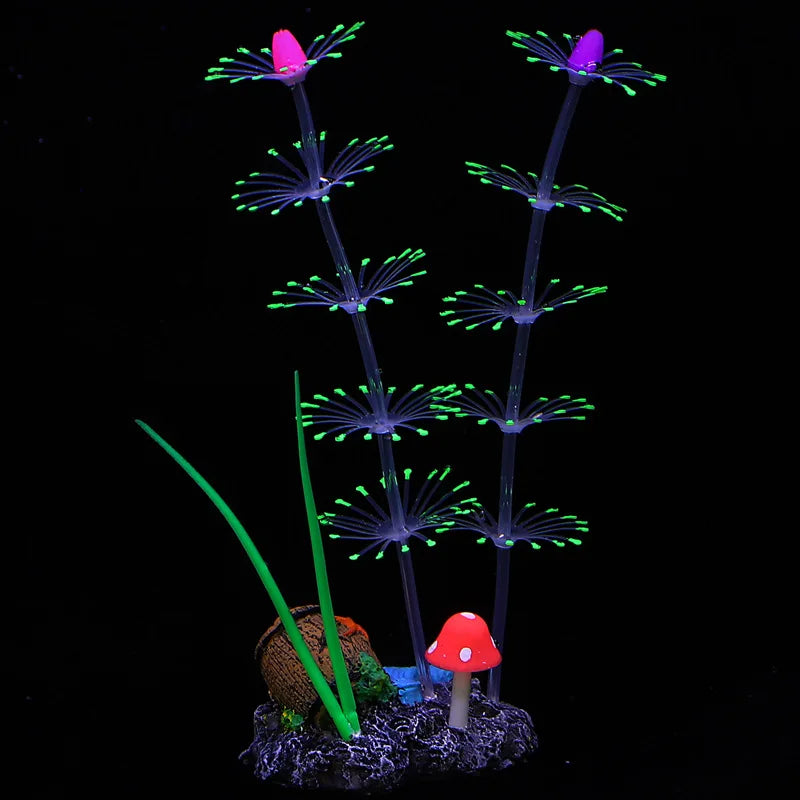 Glow Silicone Coral Aquarium Decor