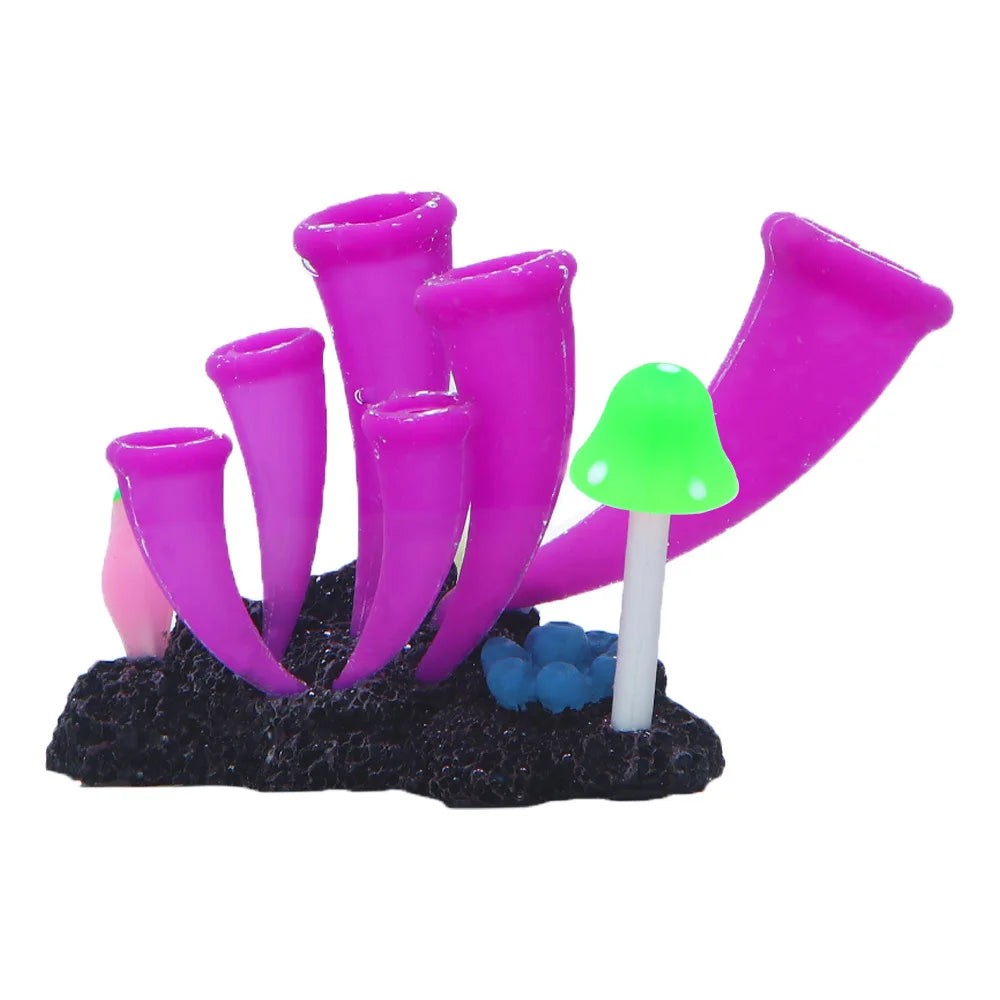 Glow Silicone Coral Aquarium Decor