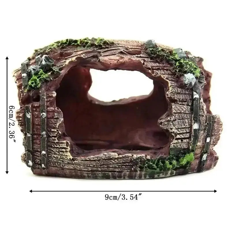 Resin Broken Barrel Aquarium Ornament