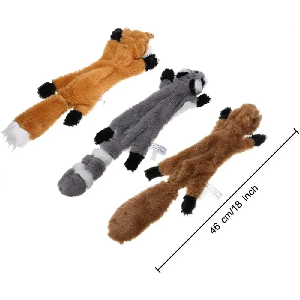 Plush Dog Toys 18 Inch Squirrel Raccoon Fox