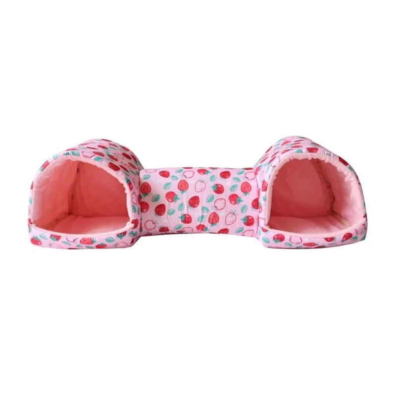 Hamster Tunnel Bed - Soft Fleece Cave for Small Pets