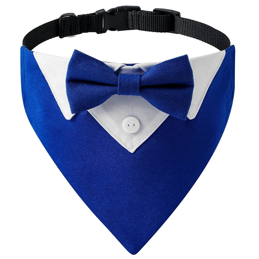 Adjustable Pet Bandana with Bow Tie