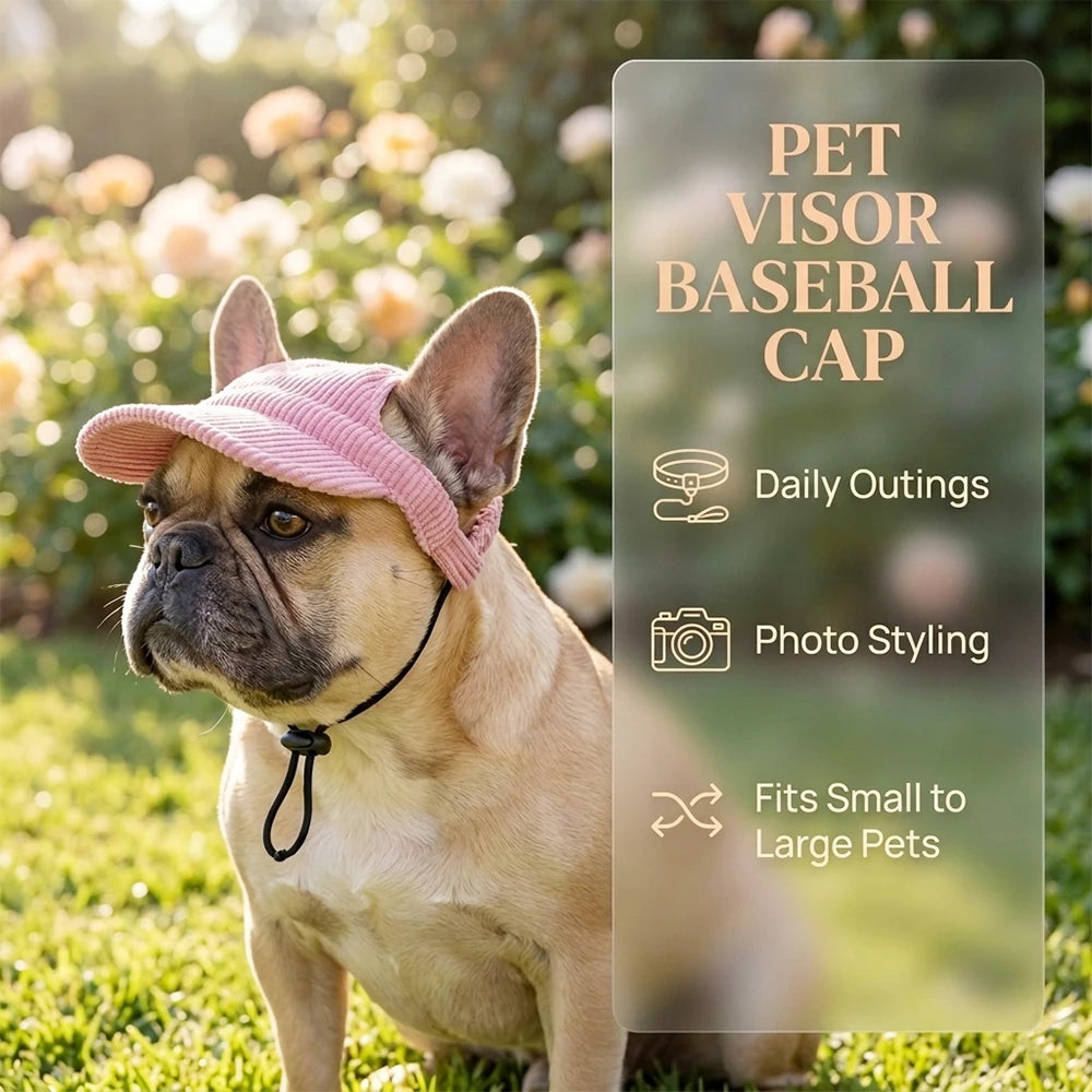 Holapet Summer Dog Sun Hat Adjustable Pet Baseball Cap