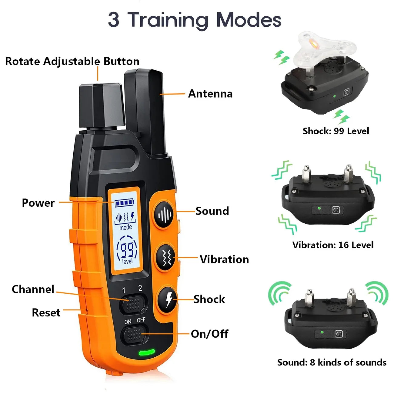 Petguider 3300Ft Dog Training Collar – Rechargeable Waterproof E-Collar