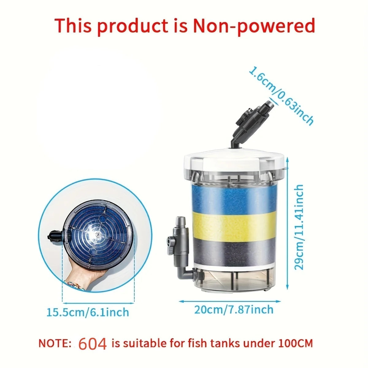 SUNSUN EW-602/603/604 Silent No Pump Aquarium Filter Bucket for 55 Gal