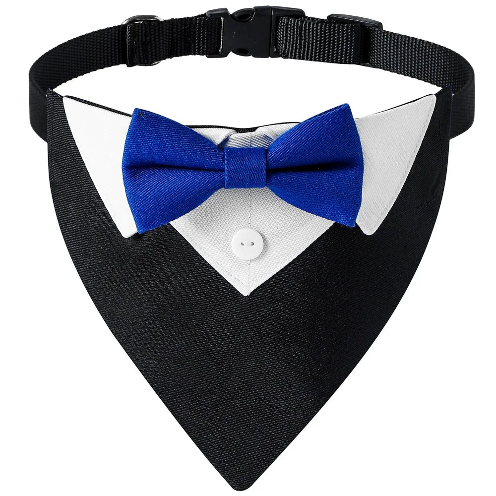 Adjustable Pet Bandana with Bow Tie