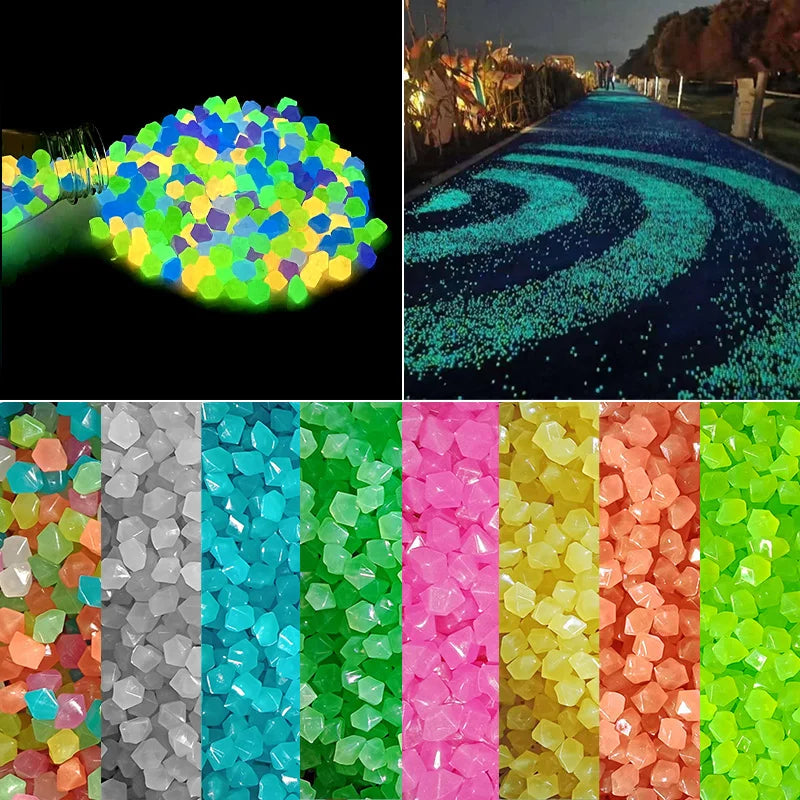 50/100/200Pcs Luminous Stones Glow in Dark Pebbles