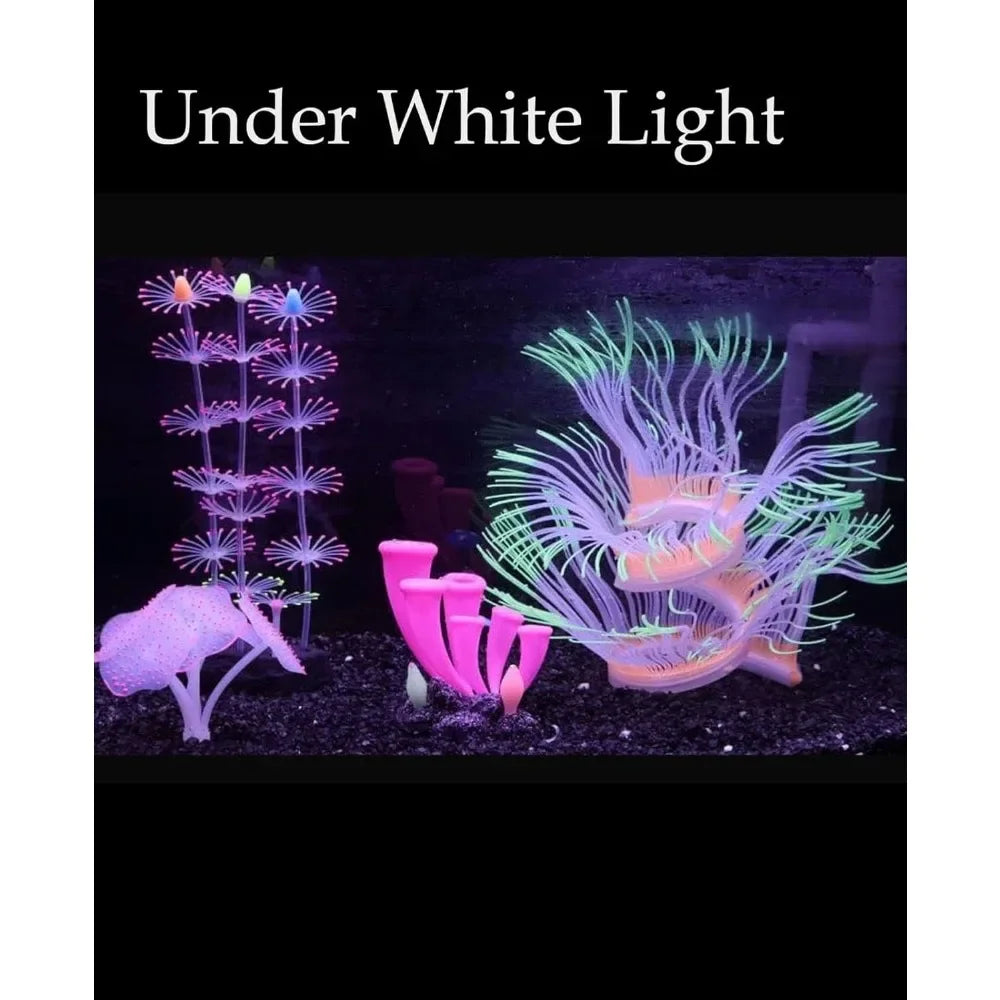 Glow Silicone Coral Aquarium Decor