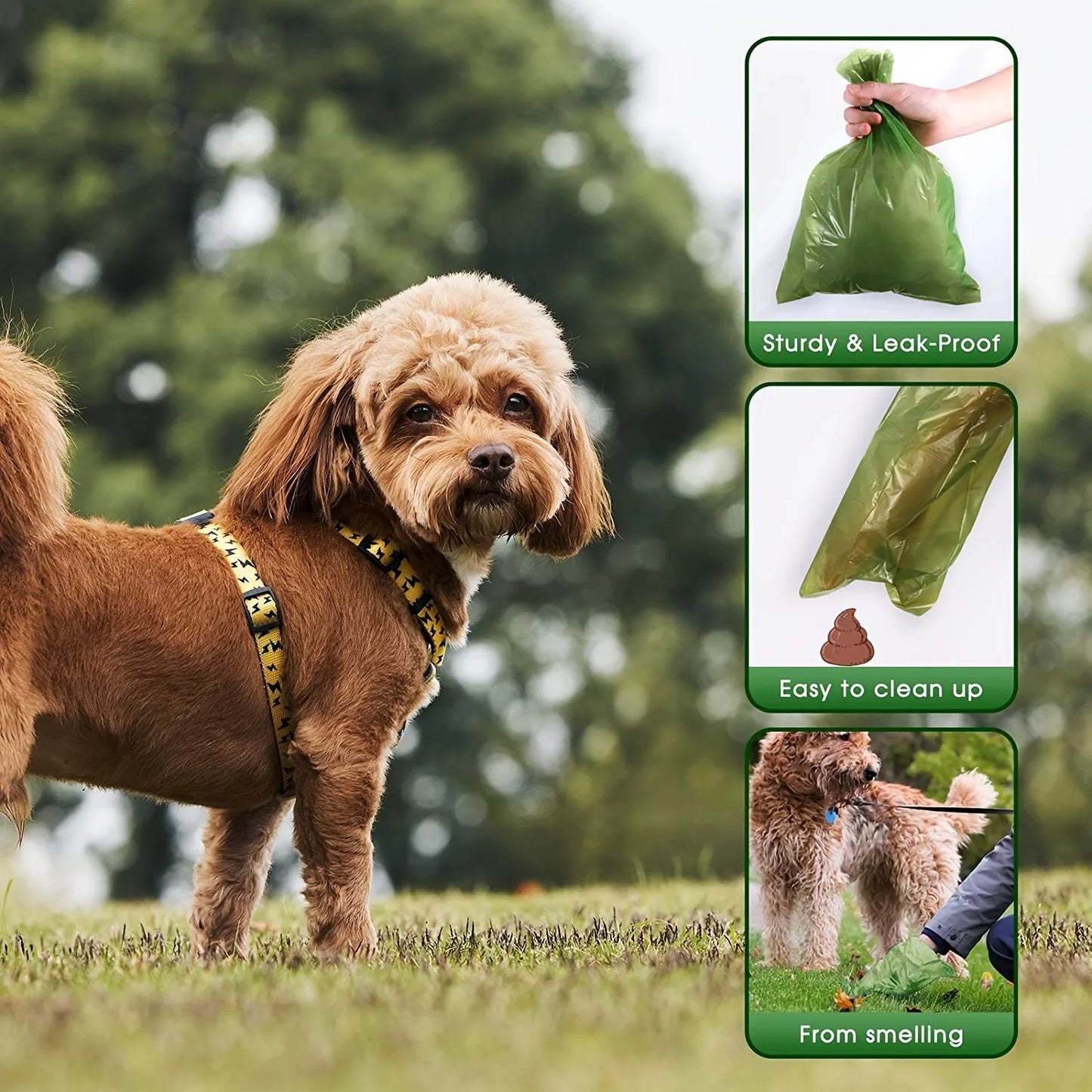210 Pet Feces Bags Leak Proof Paw Print
