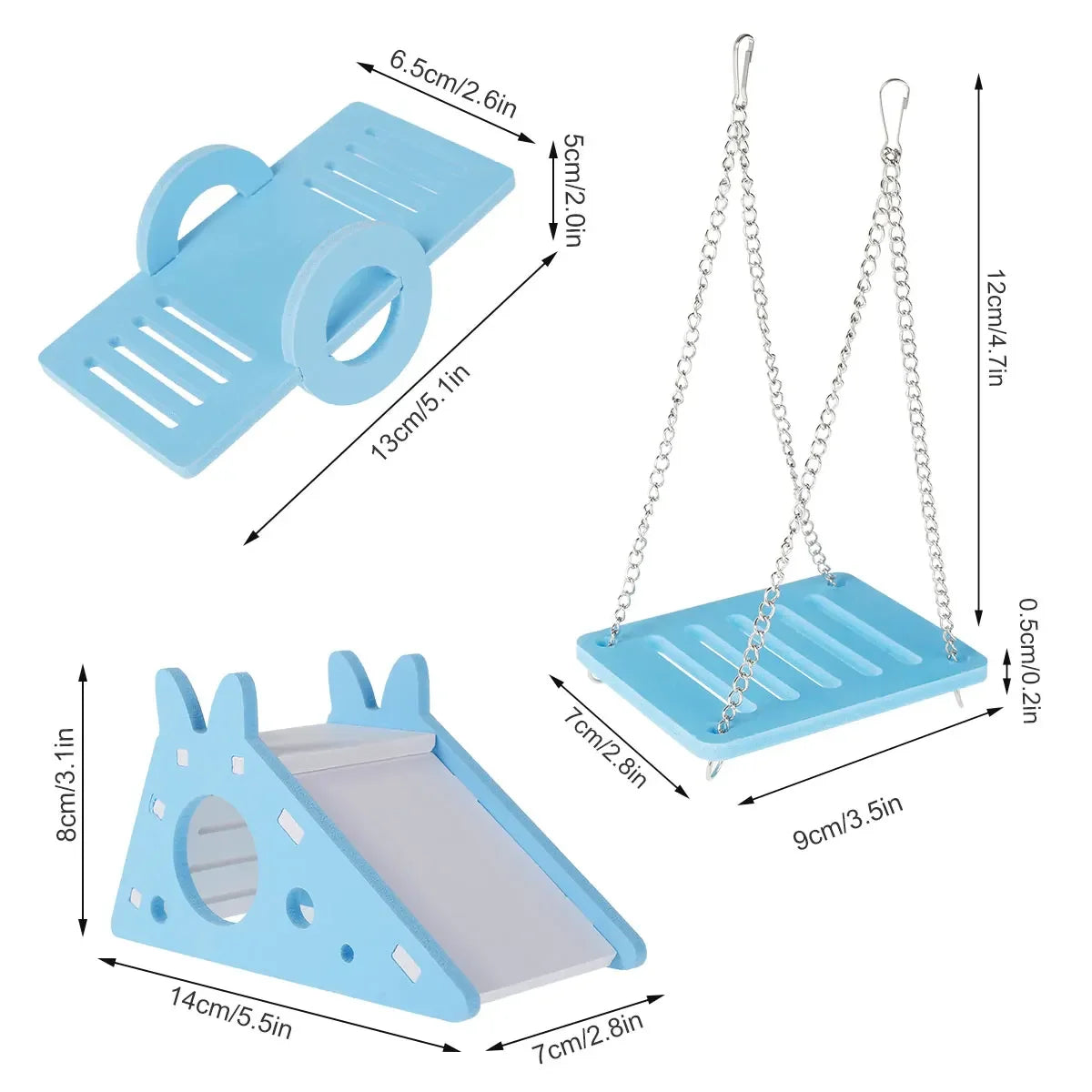 3Pcs Hamster Play Toy Set
