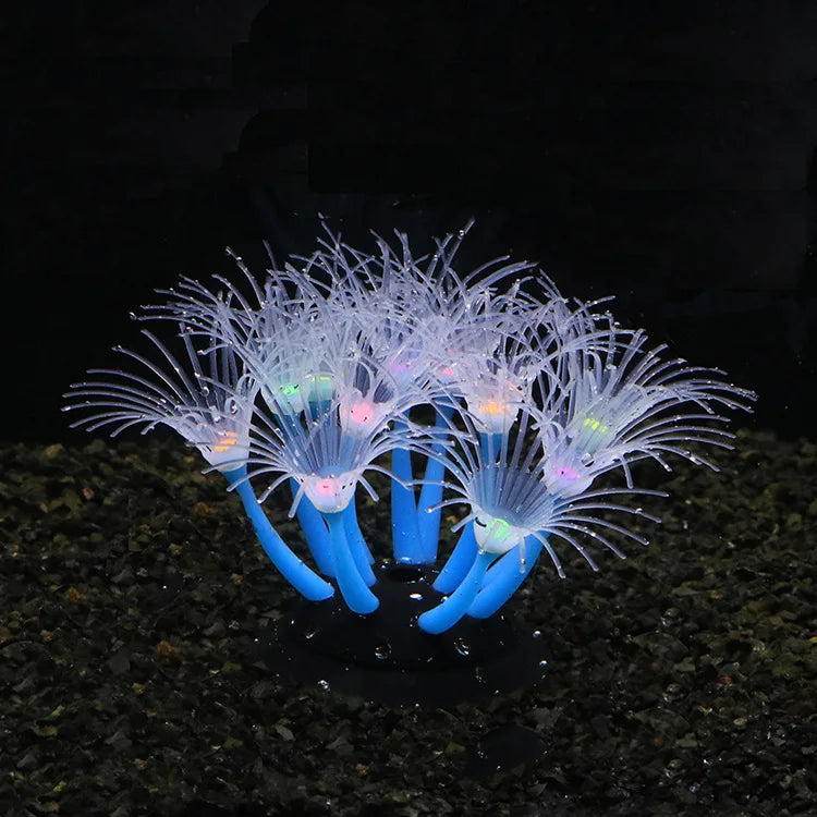 Glow Silicone Coral Aquarium Decor