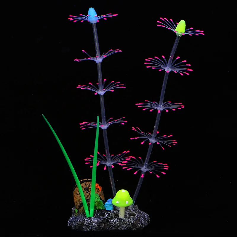 Glow Silicone Coral Aquarium Decor