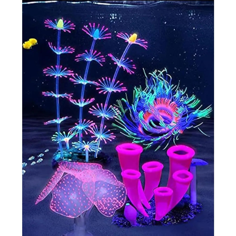 Glow Silicone Coral Aquarium Decor