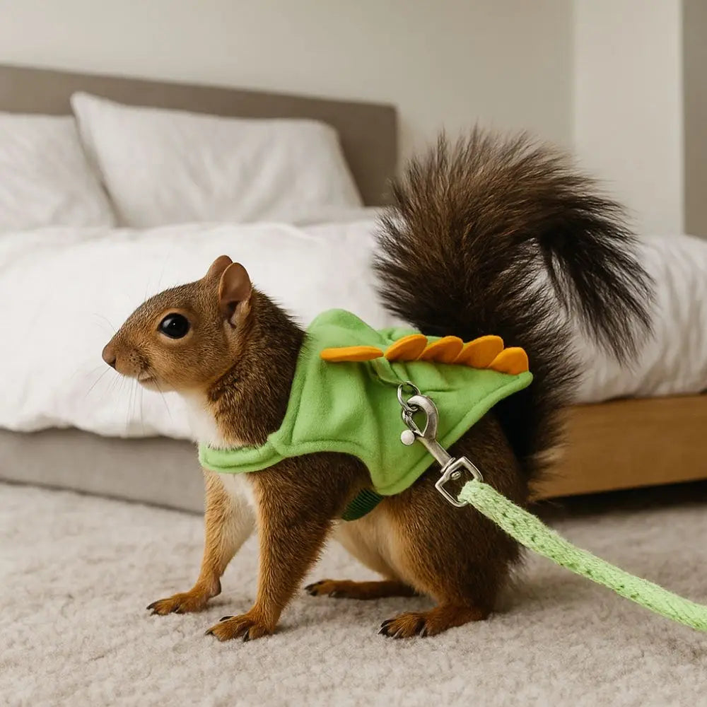 Soft Cartoon Ferret Vest Harness with Bell
