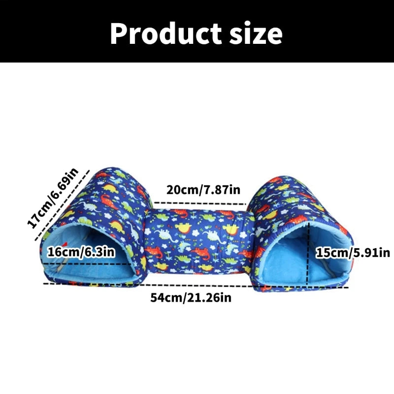 Hamster Tunnel Bed - Soft Fleece Cave for Small Pets