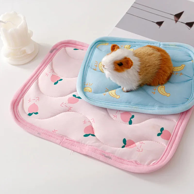 Small Pet Cooler Mat - Ice Silk Cooling Mat for Hamsters, Guinea Pigs