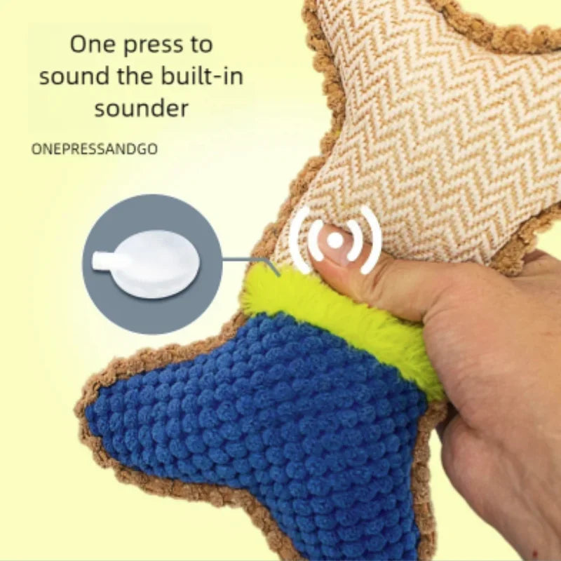 Plush Dog Squeaky Bone Toy