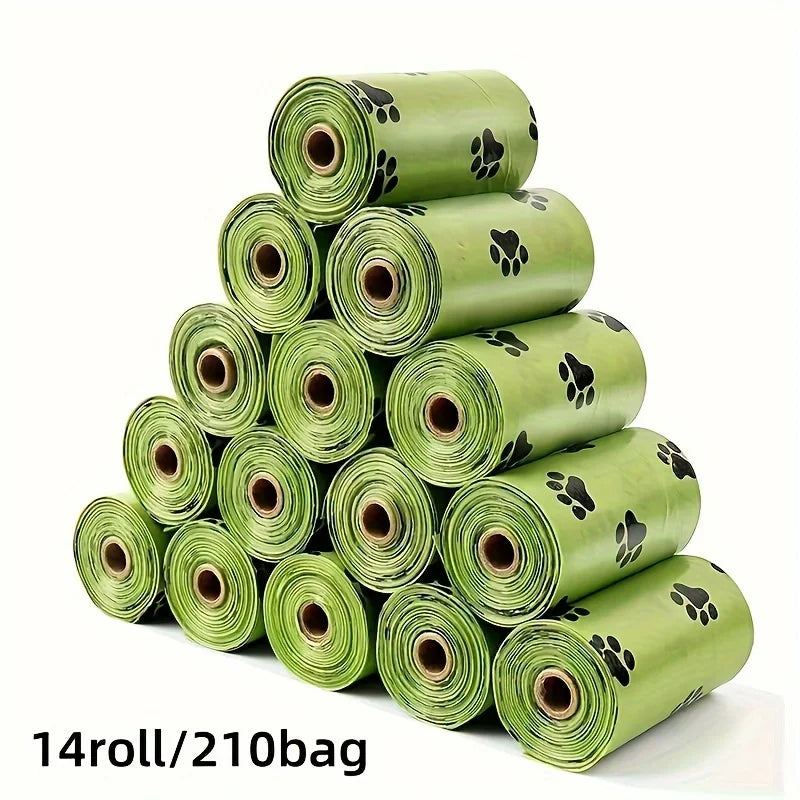 210 Pet Feces Bags Leak Proof Paw Print