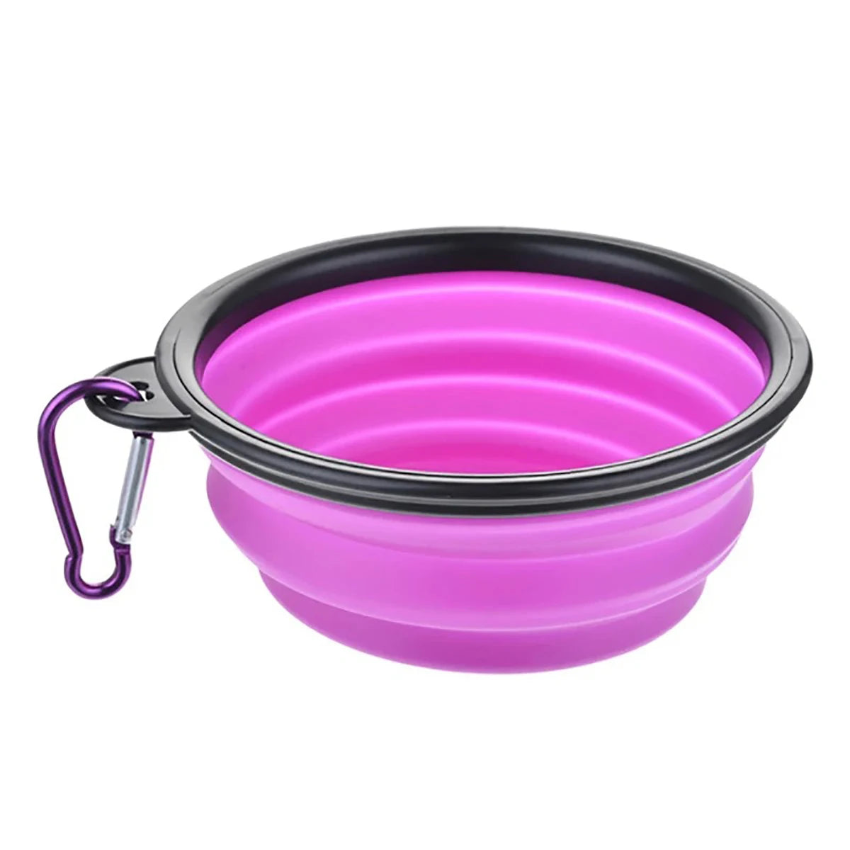 Collapsible Silicone Dog Bowl with Carabiner