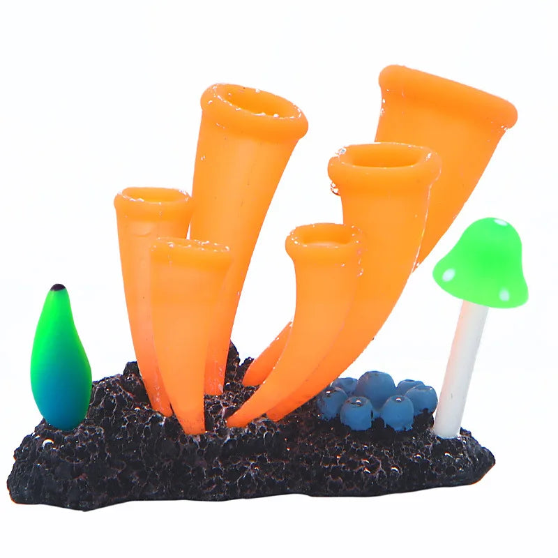 Glow Silicone Coral Aquarium Decor