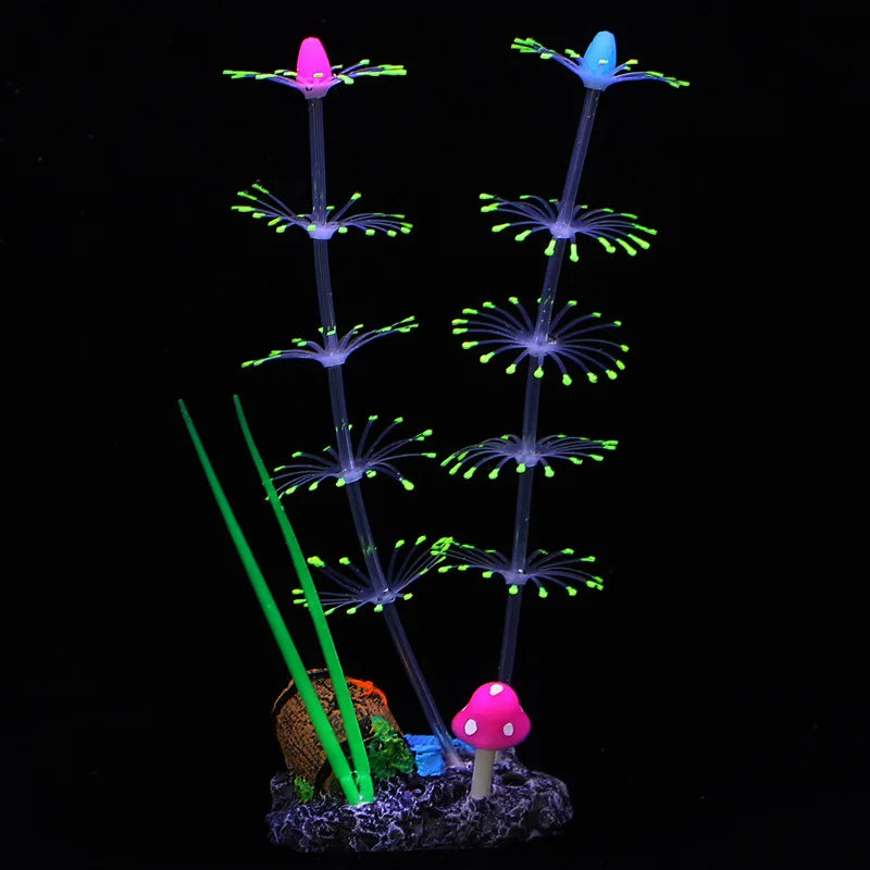 Glow Silicone Coral Aquarium Decor