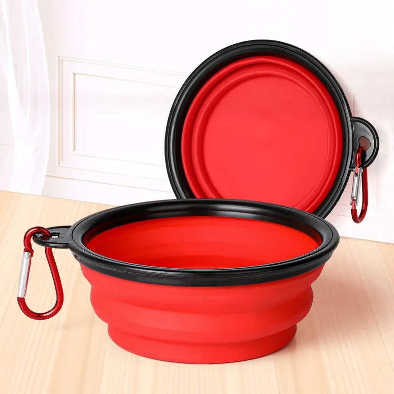 Collapsible Silicone Dog Bowl with Carabiner