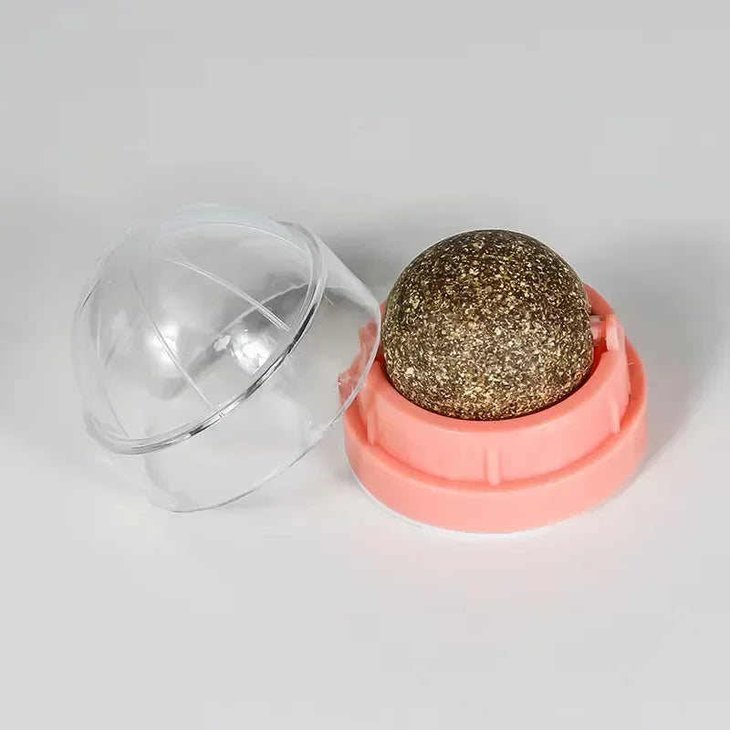 Cat Toy Wall Stick-on Ball with Catnip