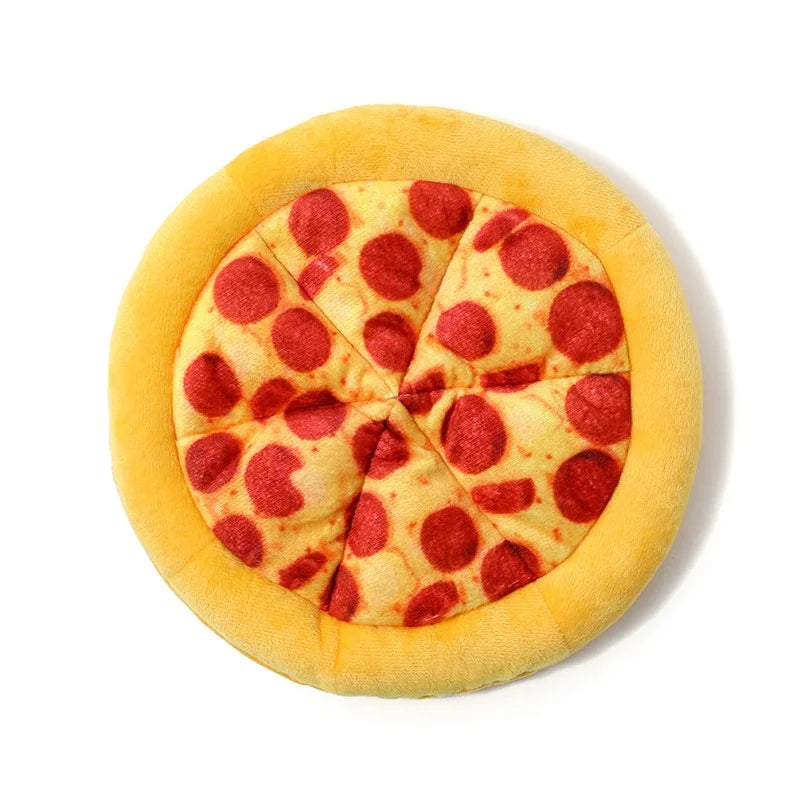Plush Pizza Dog Toy Squeaky
