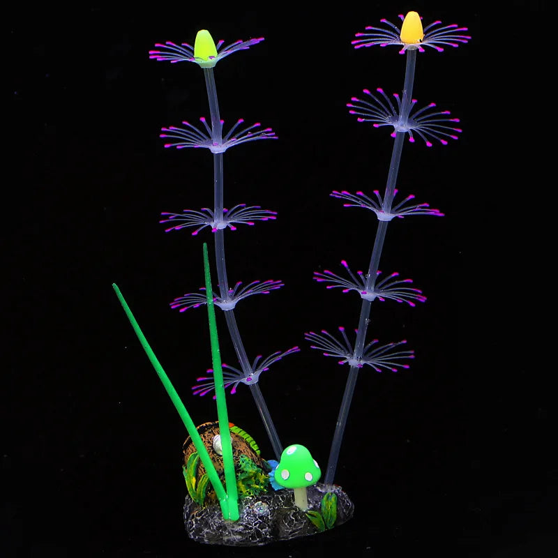 Glow Silicone Coral Aquarium Decor