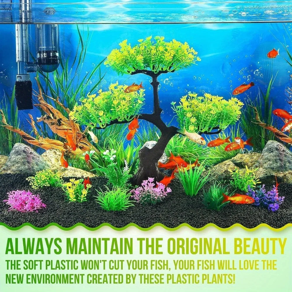10pcs Aquarium Plastic Plants Decor