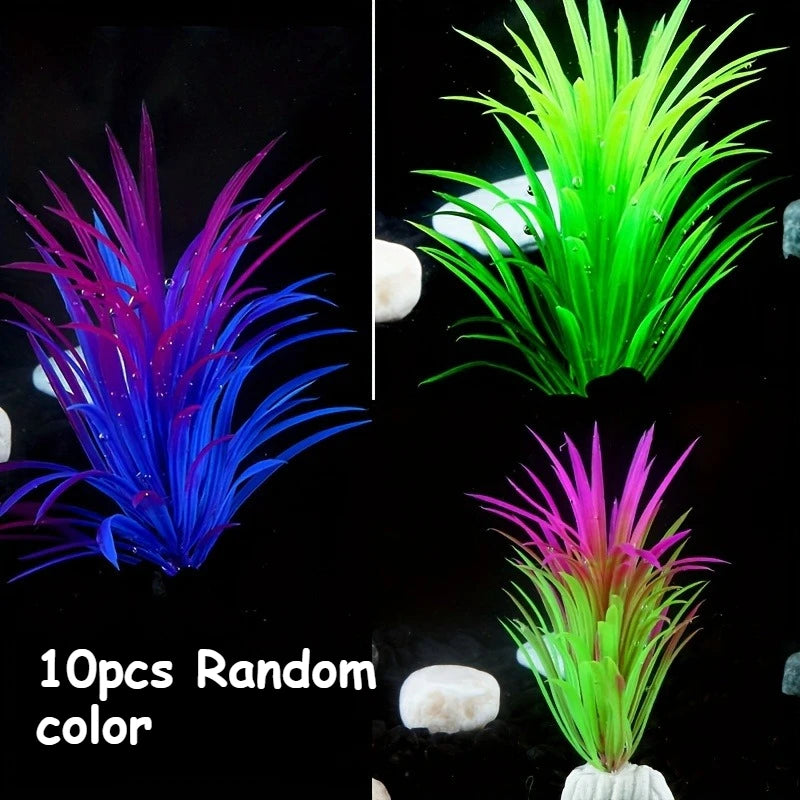 Vibrant Artificial Aquarium Plant - 10pcs/1pc