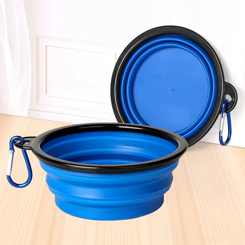 Collapsible Silicone Dog Bowl with Carabiner