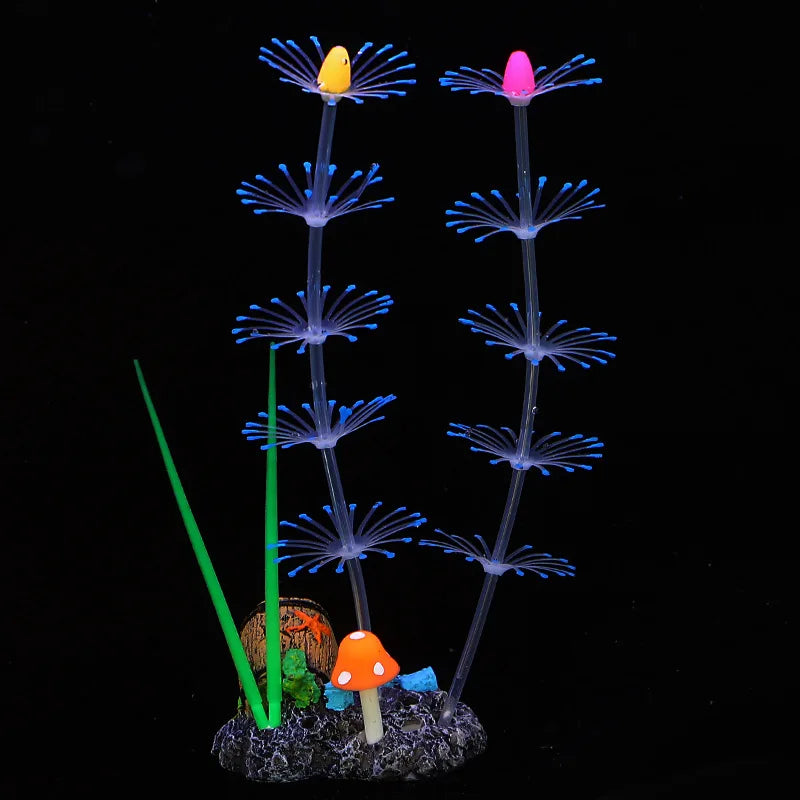 Glow Silicone Coral Aquarium Decor