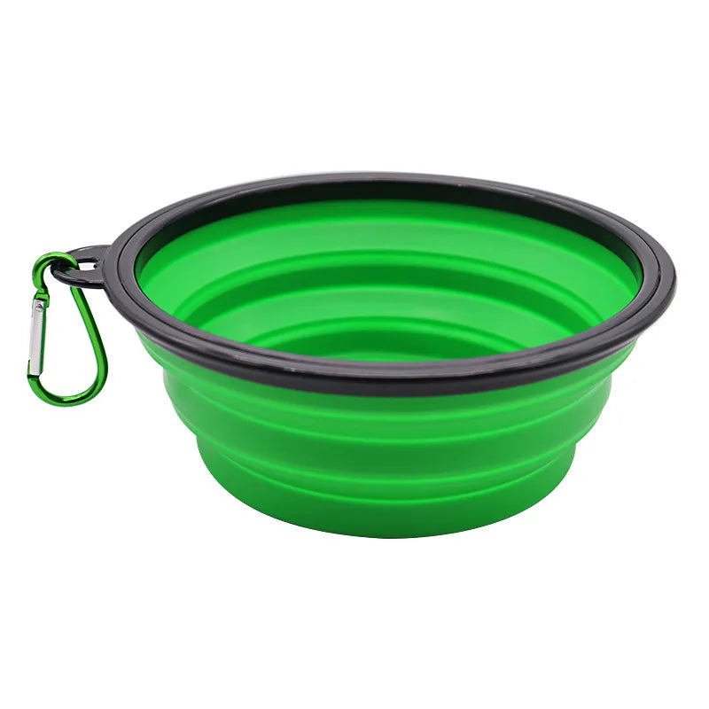 Folding Silicone Dog Feeder Bowl 2-in-1