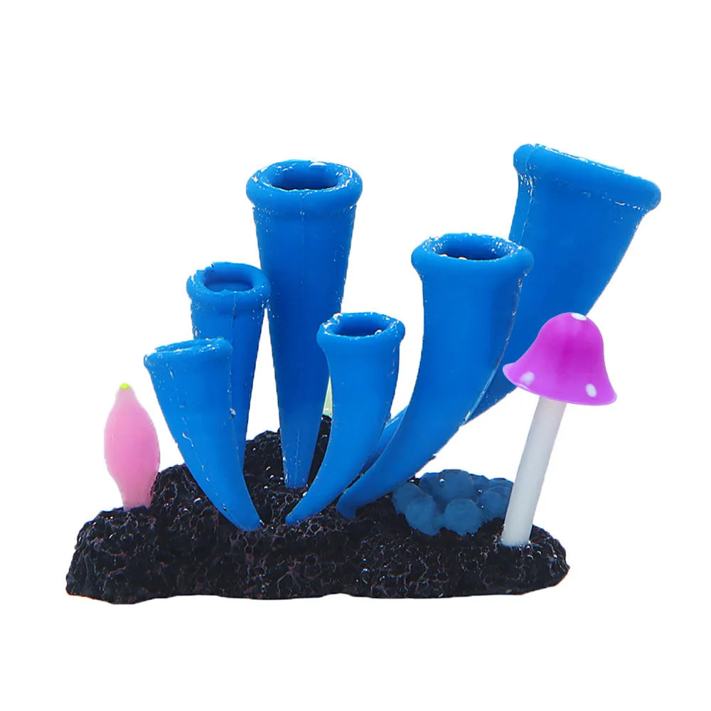 Glow Silicone Coral Aquarium Decor