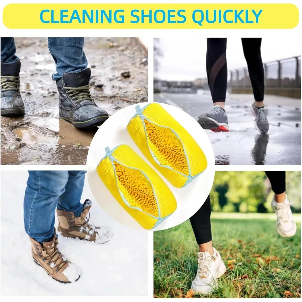 Durable Shoe Washing Bag - Yellow/Blue