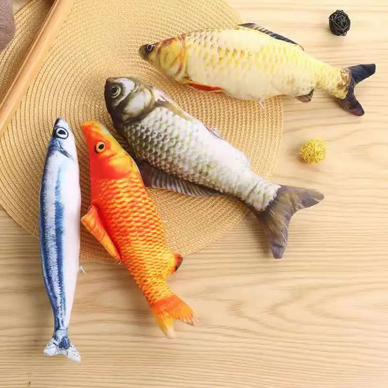 3D Cat Toy Fish Plush with Catnip