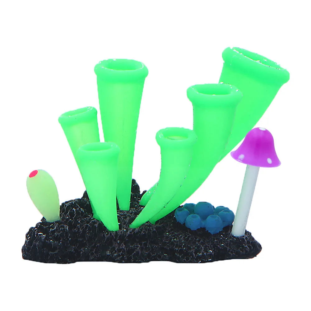 Glow Silicone Coral Aquarium Decor