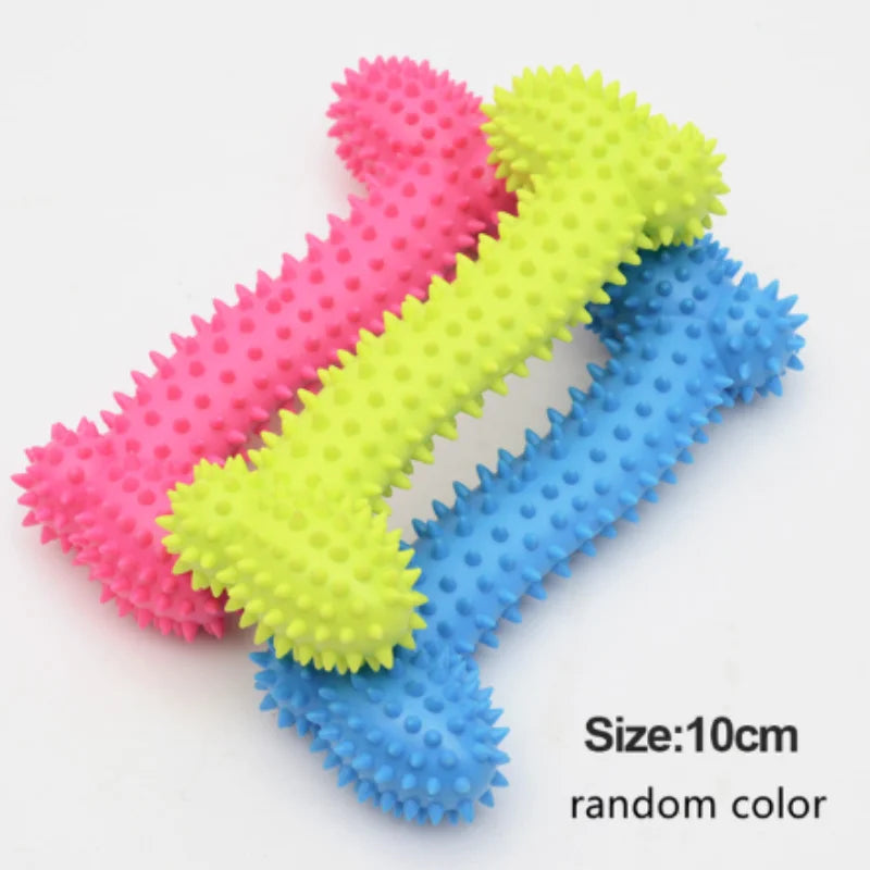 Pet Chew Toy - Soft Rubber Bone for Small Dogs