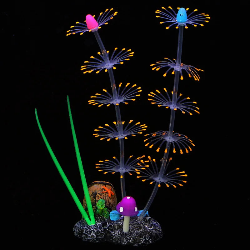 Glow Silicone Coral Aquarium Decor