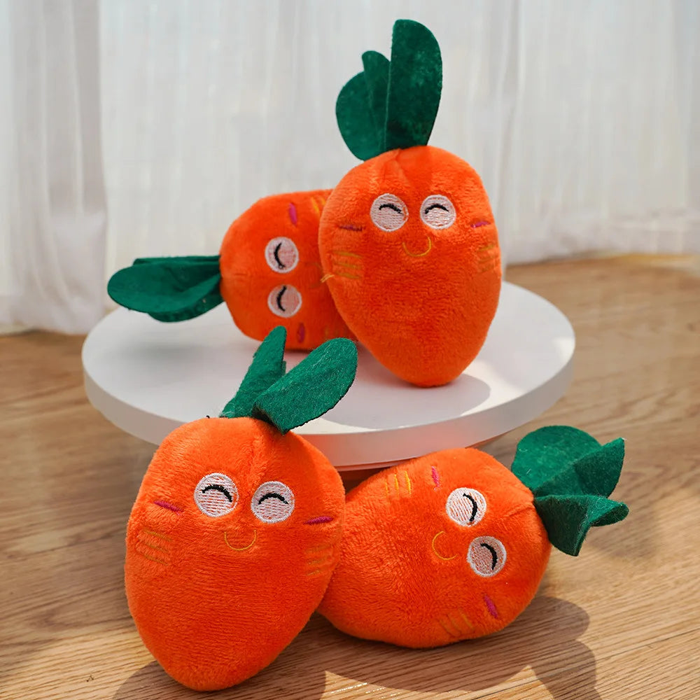 Plush Carrot Squeak Toy for Cats & Dogs