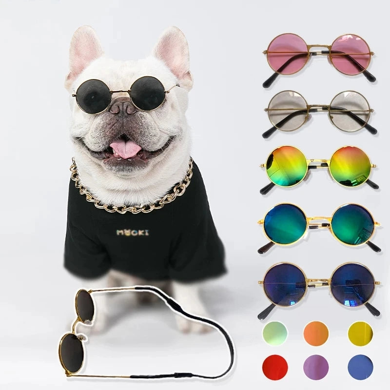 VZZ Vintage Round Cat Sunglasses for Small Pets