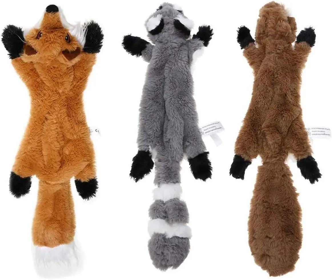 Plush Dog Toys 18 Inch Squirrel Raccoon Fox