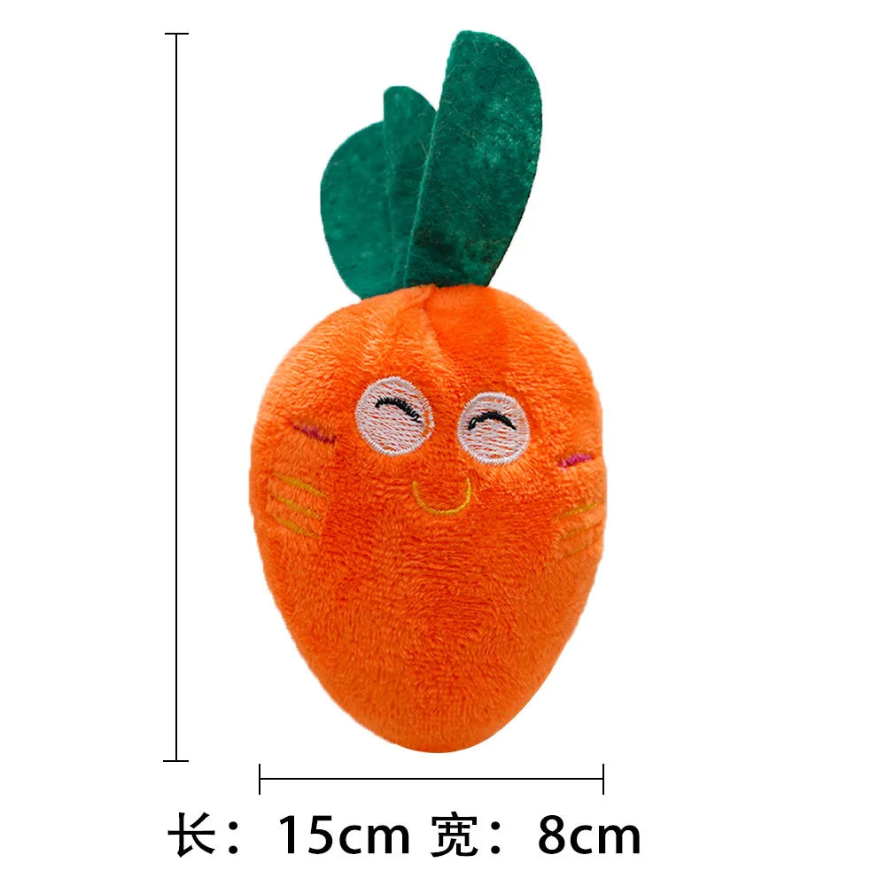 Plush Carrot Squeak Toy for Cats & Dogs