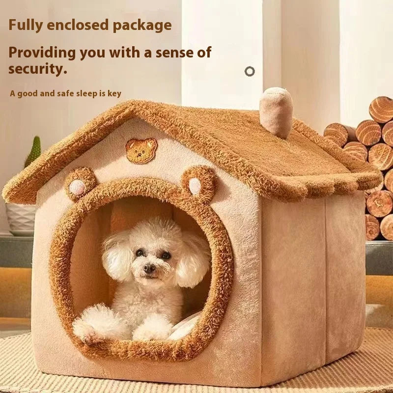 All Season Dog House Bed - Washable Pet Bed for Small Dogs