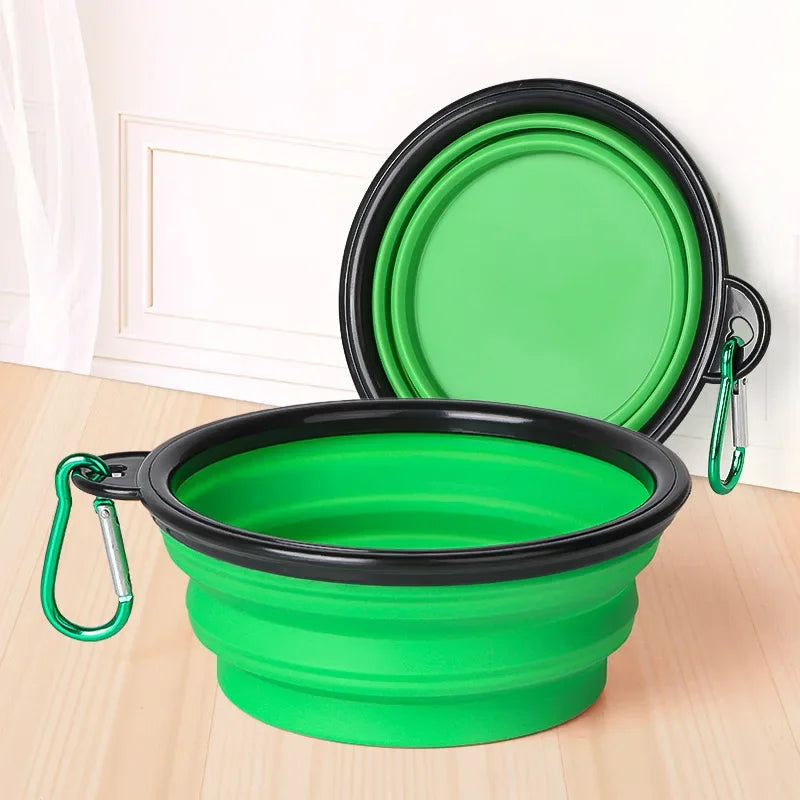 Collapsible Silicone Dog Bowl with Carabiner
