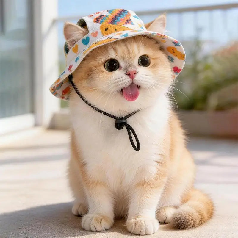 Cat Sun Hat with Ear Holes