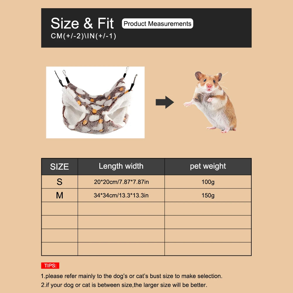 Winter Double-Layer Hammock for Hamster