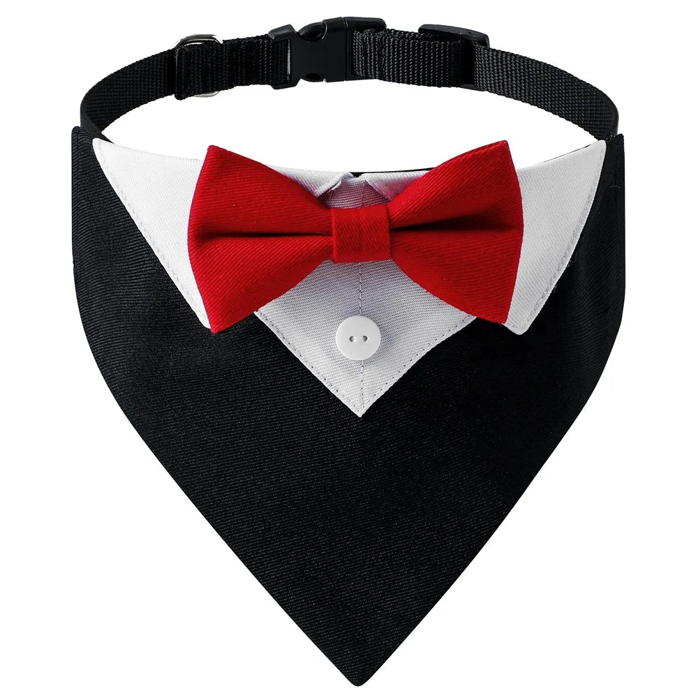 Adjustable Pet Bandana with Bow Tie